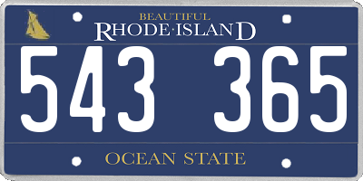 RI license plate 543365