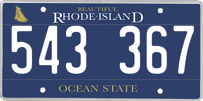 RI license plate 543367