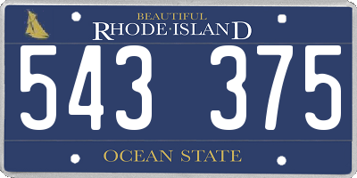 RI license plate 543375
