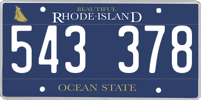 RI license plate 543378