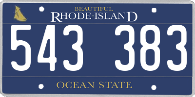 RI license plate 543383