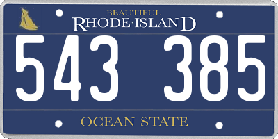 RI license plate 543385