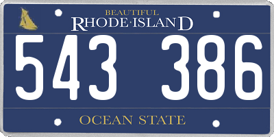 RI license plate 543386