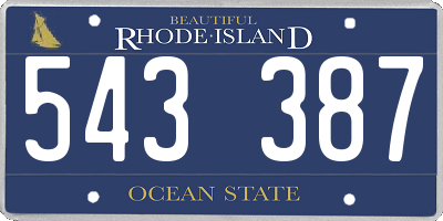 RI license plate 543387