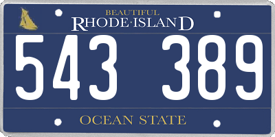 RI license plate 543389
