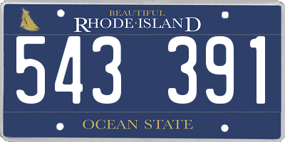 RI license plate 543391
