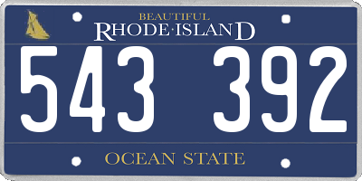 RI license plate 543392