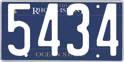 RI license plate 5434
