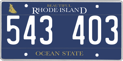 RI license plate 543403