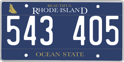 RI license plate 543405