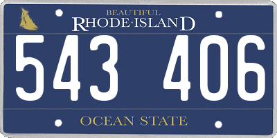 RI license plate 543406