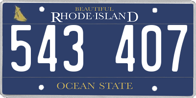 RI license plate 543407