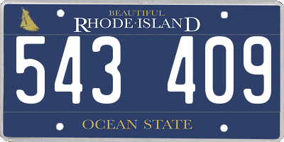 RI license plate 543409