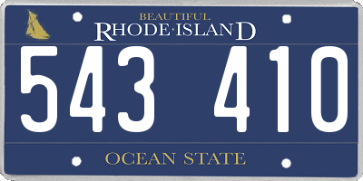 RI license plate 543410