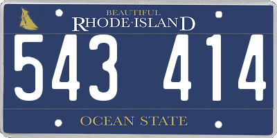 RI license plate 543414