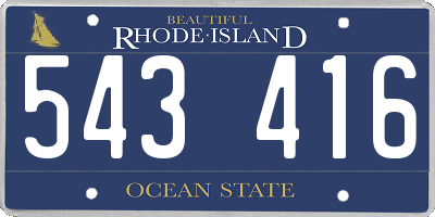RI license plate 543416