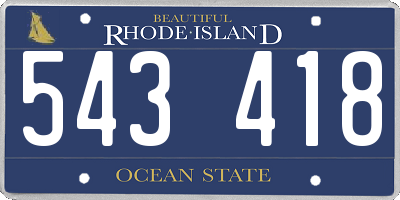 RI license plate 543418