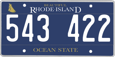 RI license plate 543422
