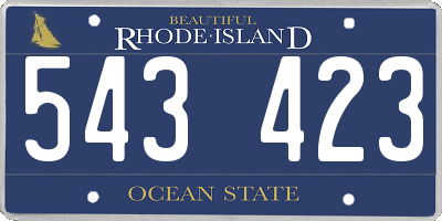 RI license plate 543423