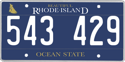 RI license plate 543429