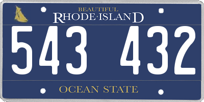 RI license plate 543432