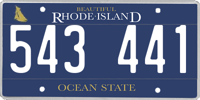 RI license plate 543441