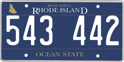 RI license plate 543442