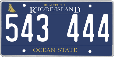 RI license plate 543444
