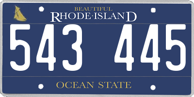 RI license plate 543445