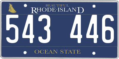 RI license plate 543446