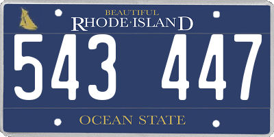 RI license plate 543447