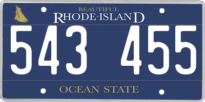 RI license plate 543455