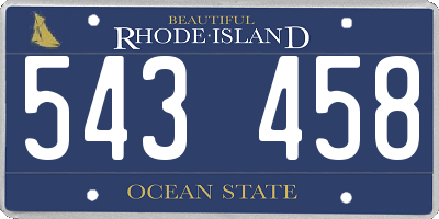 RI license plate 543458