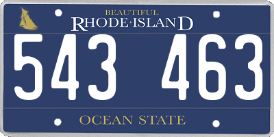 RI license plate 543463