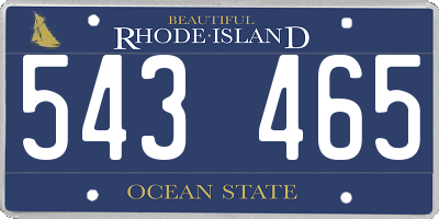 RI license plate 543465