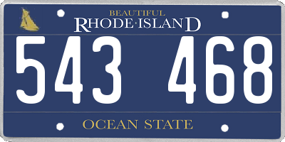 RI license plate 543468