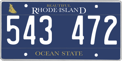RI license plate 543472