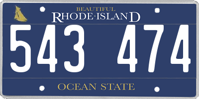 RI license plate 543474