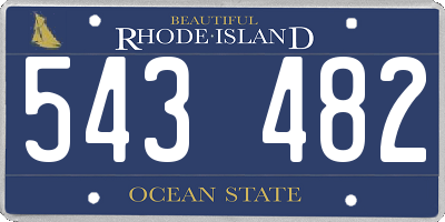 RI license plate 543482
