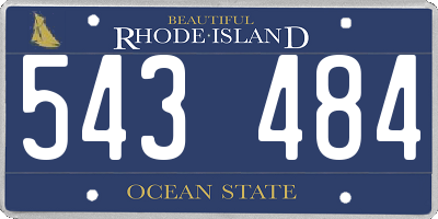 RI license plate 543484