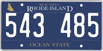 RI license plate 543485