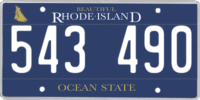 RI license plate 543490