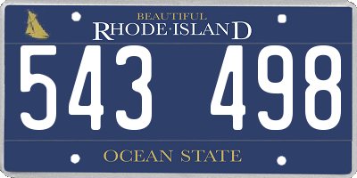 RI license plate 543498