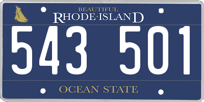RI license plate 543501