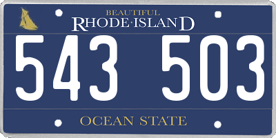 RI license plate 543503