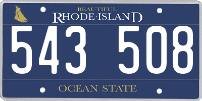 RI license plate 543508