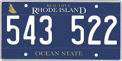 RI license plate 543522