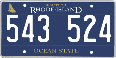 RI license plate 543524