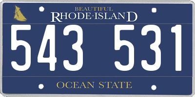 RI license plate 543531