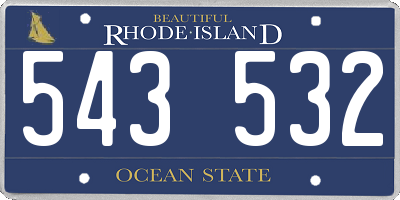 RI license plate 543532